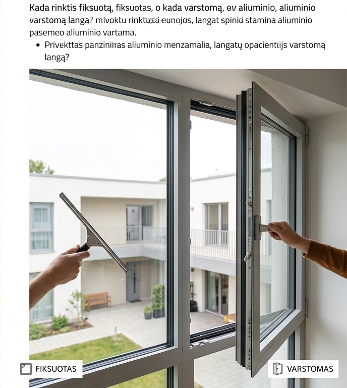 Kada rinktis fiksuotą, o kada varstomą langą?